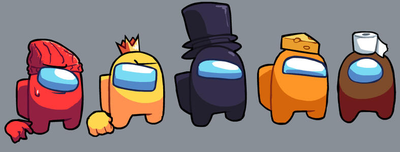 Drawing of some Among Us Logic Characters